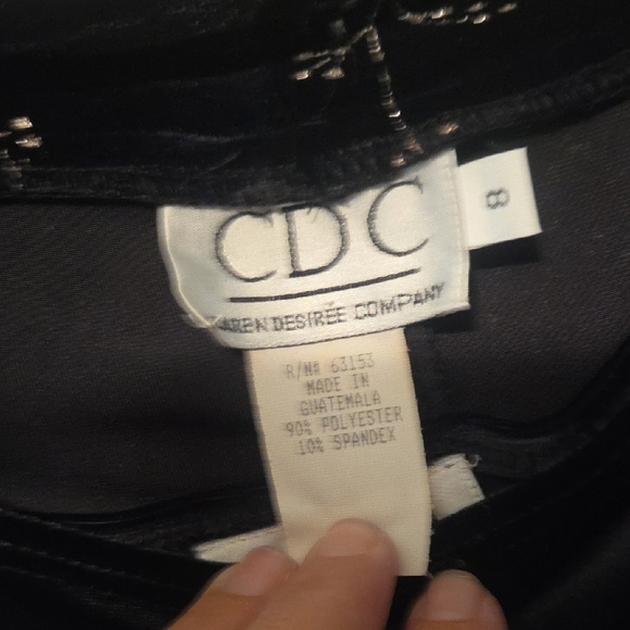 CDC Rampage Chic Black 2 Piece Velvet Long Sleeve Dress NWT - Picture 3 of 8